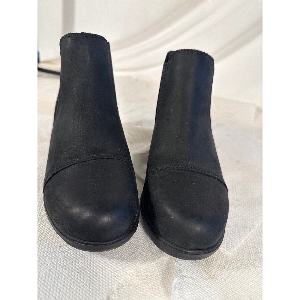 Sorel Joan of Arctic Wedge II Chelsea Boots Black Leather Waterproof Ankle Sz 9 - Picture 7 of 14